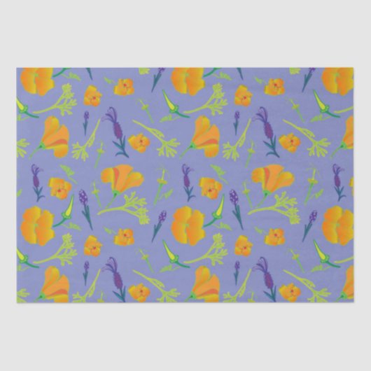 Papavers en lavender tissuepapier (Voorkant)
