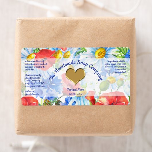 Papavers en makersetekelmerken etiket (Insitu)