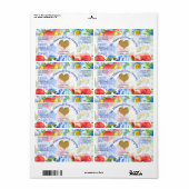 Papavers en makersetekelmerken etiket (Full Sheet)