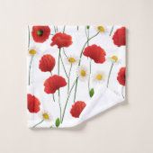 Papavers en mazen bad handdoek (Wasdoekje)