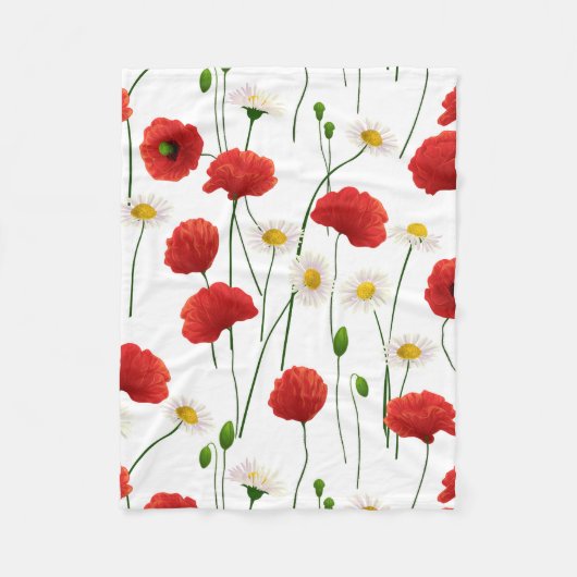Papavers en mazen fleece deken (Voorkant)