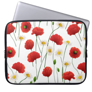 Papavers en mazen laptop sleeve