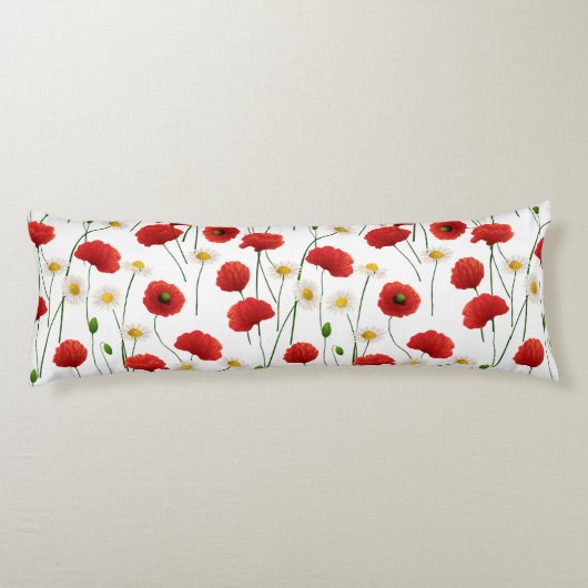 Papavers en mazen lichaamskussen (Achterkant)