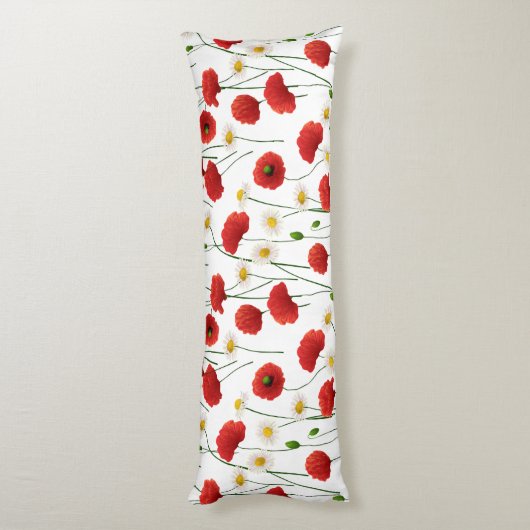 Papavers en mazen lichaamskussen (Achterkant (Verticaal))