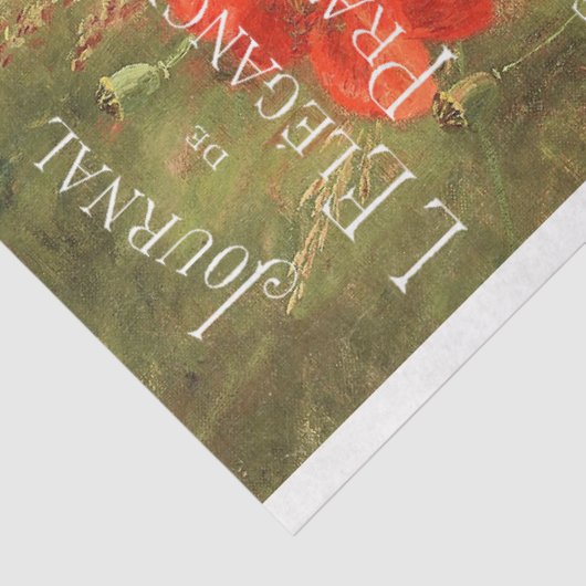  papavers en mazen met Ephemera Tissuepapier (Detail)