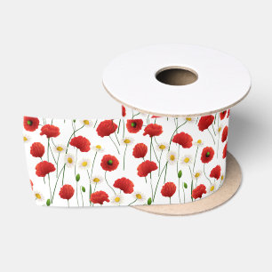 Papavers en mazen satijnen lint