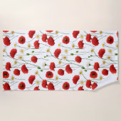 Papavers en mazen strandlaken (Voorkant)