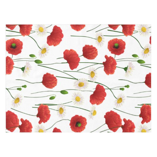 Papavers en mazen tafelkleed (Voorkant (Horizontaal))