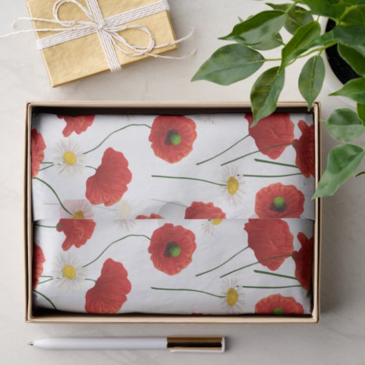 Papavers en mazen tissuepapier (Geschenk)