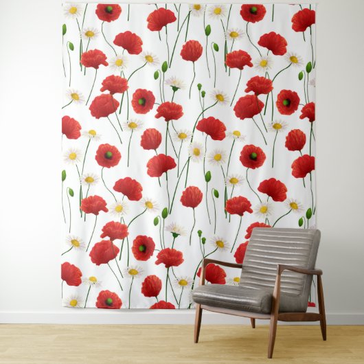 Papavers en mazen wandkleed (In situ)