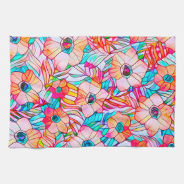 Papavers en palmvaten theedoek