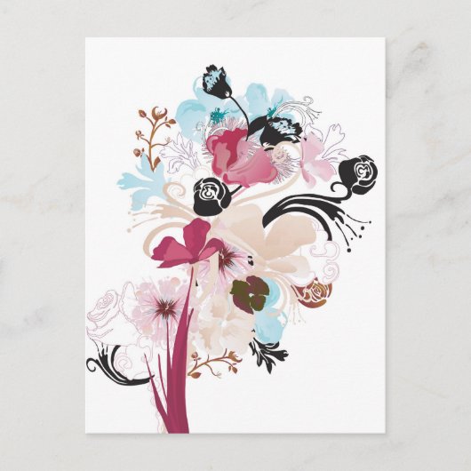 Papavers en rozen Briefkaart (Voorkant)