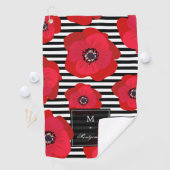 Papavers en Stripes - Monogram Golfhanddoek (Insitu)