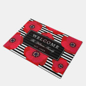 Papavers en tapes - Familienaam - Welkom Deurmat (Schuin)