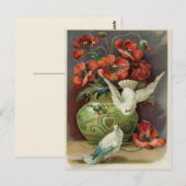  papavers en vogels briefkaart (Voorkant / Achterkant)