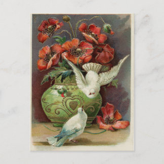  papavers en vogels briefkaart