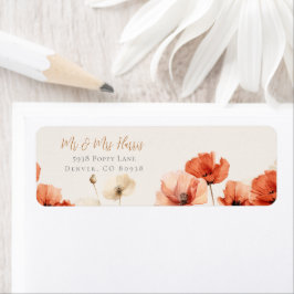 Papavers en Wildbloemen Bruiloft RSVP Etiket