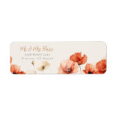 Papavers en Wildbloemen Bruiloft RSVP Etiket (Voorkant)