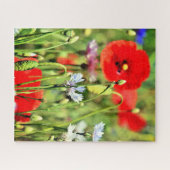 Papavers en wilde bloemen legpuzzel (Horizontaal)