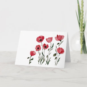 Papavers - Floral 5X7 Blank Wenskaart Kaart