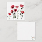 Papavers - Floral Square Note Card Notitiekaartje (Voorkant / Achterkant)