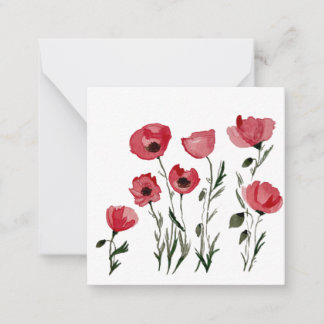 Papavers - Floral Square Note Card Notitiekaartje
