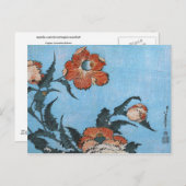 Papavers, Hokusai Japans Fine Art Briefkaart (Voorkant / Achterkant)