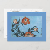 Papavers, Hokusai Japans Fine Art Briefkaart (Voorkant / Achterkant)