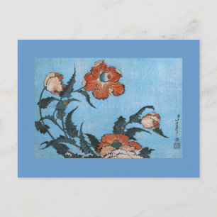 Papavers, Hokusai Japans Fine Art Briefkaart