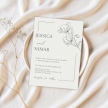 Papavers in Bloom Bruiloft Uitnodiging