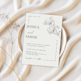 Papavers in Bloom Bruiloft Uitnodiging