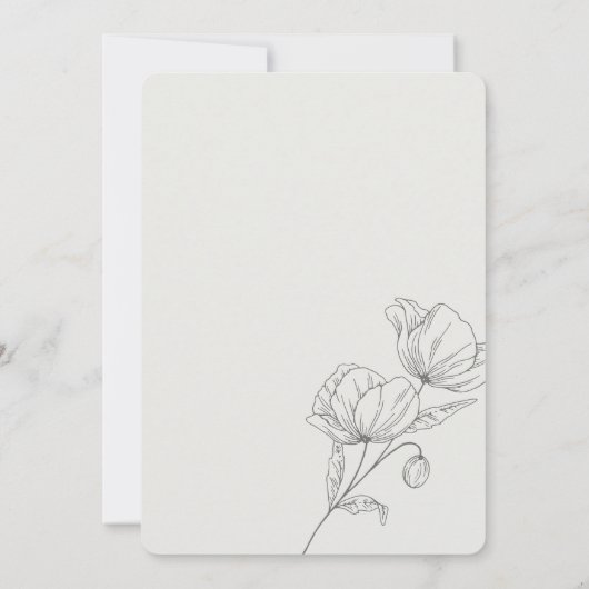 Papavers in Bloom Bruiloft Uitnodiging (Achterkant)