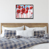 Papavers in de winter canvas afdruk (Insitu (Slaapkamer))
