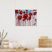 Papavers in de winter poster (Keuken)