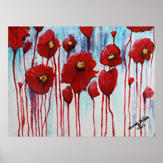 Papavers in de winter poster (Voorkant)