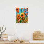 Papavers in de zomer poster (Keuken)