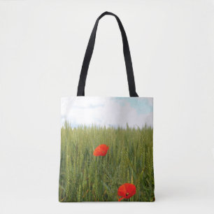 Papavers in een All-Over-Print Canvas tas van Whea