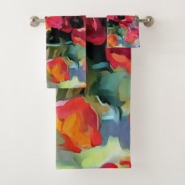 papavers in een glazen vet bad handdoek