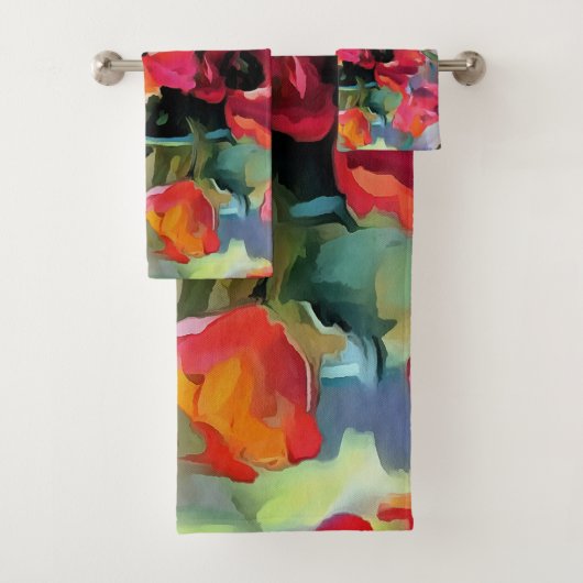 papavers in een glazen vet bad handdoek (Insitu)