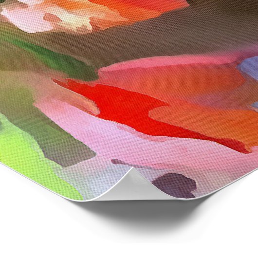 papavers in een glazen vet poster (Hoek)