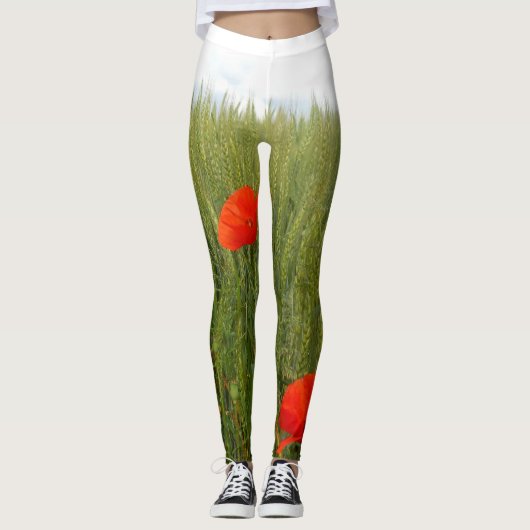 Papavers in een Leggings van het Wheat Field (Voorkant)