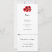 Papavers in een milkbucket-uitnodiging met daaraan kaart (Achterkant)