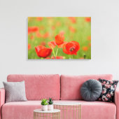 Papavers in een papaver veld canvas (Insitu (Woonkamer))