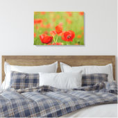 Papavers in een papaver veld canvas (Insitu (Slaapkamer))