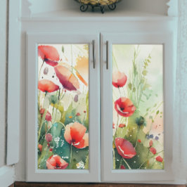 Papavers in een veld Decoupage Tissuepapier