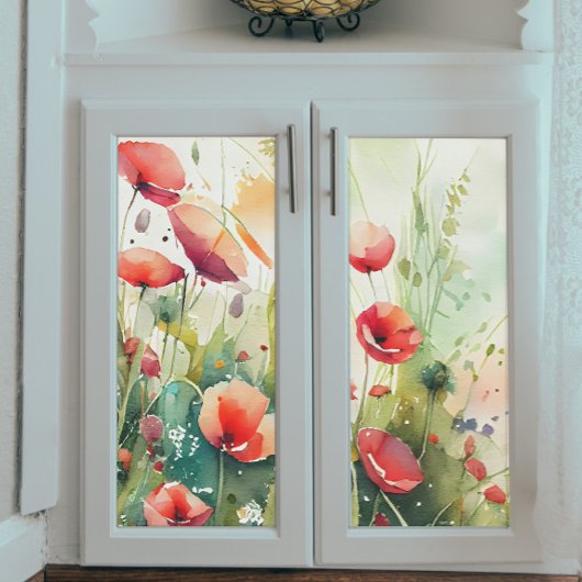 Papavers in een veld Decoupage Tissuepapier