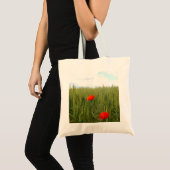 Papavers in een Wheat Field Budget Canvas tas (Voorkant (product))