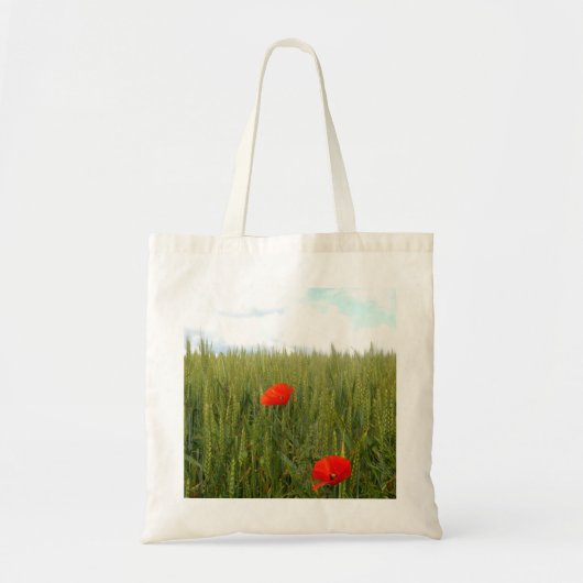 Papavers in een Wheat Field Budget Canvas tas (Voorkant)
