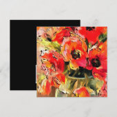 Papavers in een zwarte omlijsting van glas kaart (Voorkant / Achterkant)