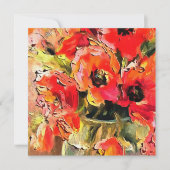 Papavers in een zwarte omlijsting van glas kaart (Voorkant)